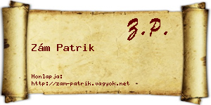 Zám Patrik névjegykártya